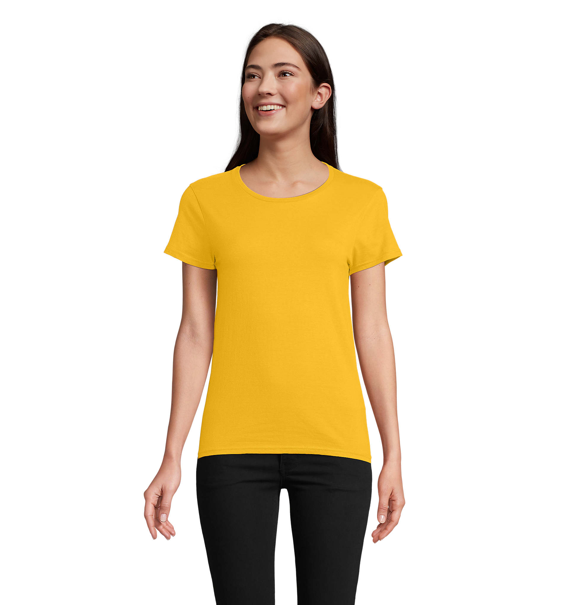 T-shirt publicitaire 175g femme Pioneer Jaune 1